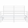 Bettgestell aus Metall mit Kopfteil und weißem Fußteil 140x190 cm von vidaXL, Betten und Lattenroste - Ref: Foro24-352386, Pr...