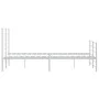 Metal bed frame with headboard and white footboard 140x190 cm by vidaXL, Beds and slatted bases - Ref: Foro24-352386, Price: ...