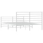 Metal bed frame with headboard and white footboard 140x190 cm by vidaXL, Beds and slatted bases - Ref: Foro24-352386, Price: ...