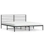 Bed frame with black metal headboard 200x200 cm by vidaXL, Beds and slatted bases - Ref: Foro24-352326, Price: 119,79 €, Disc...