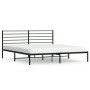 Estructura de cama con cabecero metal negro 200x200 cm de vidaXL, Camas y somieres - Ref: Foro24-352326, Precio: 121,63 €, De...