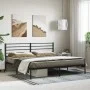 Bed frame with black metal headboard 200x200 cm by vidaXL, Beds and slatted bases - Ref: Foro24-352326, Price: 119,79 €, Disc...