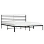 Bed frame with black metal headboard 200x200 cm by vidaXL, Beds and slatted bases - Ref: Foro24-352326, Price: 119,79 €, Disc...