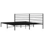 Bed frame with black metal headboard 200x200 cm by vidaXL, Beds and slatted bases - Ref: Foro24-352326, Price: 119,79 €, Disc...