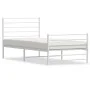 Metal bed frame with headboard and footboard white 75x190 cm by vidaXL, Beds and slatted bases - Ref: Foro24-352376, Price: 6...