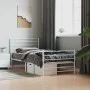 Metal bed frame with headboard and footboard white 75x190 cm by vidaXL, Beds and slatted bases - Ref: Foro24-352376, Price: 6...