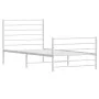 Metal bed frame with headboard and footboard white 75x190 cm by vidaXL, Beds and slatted bases - Ref: Foro24-352376, Price: 6...