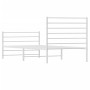 Metal bed frame with headboard and footboard white 75x190 cm by vidaXL, Beds and slatted bases - Ref: Foro24-352376, Price: 6...
