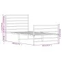Metal bed frame with headboard and footboard white 75x190 cm by vidaXL, Beds and slatted bases - Ref: Foro24-352376, Price: 6...