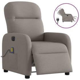 Sillón reclinable de masaje eléctrico tela gris taupe