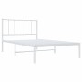 Bettgestell aus Metall mit weißem Kopfteil 100x200 cm von vidaXL, Betten und Lattenroste - Ref: Foro24-352524, Preis: 62,12 €...