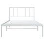 Bettgestell aus Metall mit weißem Kopfteil 100x200 cm von vidaXL, Betten und Lattenroste - Ref: Foro24-352524, Preis: 62,12 €...