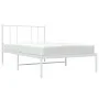 Bettgestell aus Metall mit weißem Kopfteil 90x200 cm von vidaXL, Betten und Lattenroste - Ref: Foro24-352522, Preis: 61,12 €,...