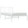 Bettgestell aus Metall mit weißem Kopfteil 90x200 cm von vidaXL, Betten und Lattenroste - Ref: Foro24-352522, Preis: 61,84 €,...