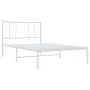 Bettgestell aus Metall mit weißem Kopfteil 90x200 cm von vidaXL, Betten und Lattenroste - Ref: Foro24-352522, Preis: 61,12 €,...