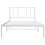 Bettgestell aus Metall mit weißem Kopfteil 90x200 cm von vidaXL, Betten und Lattenroste - Ref: Foro24-352522, Preis: 61,12 €,...