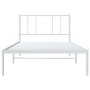 Bettgestell aus Metall mit weißem Kopfteil 90x200 cm von vidaXL, Betten und Lattenroste - Ref: Foro24-352522, Preis: 61,84 €,...