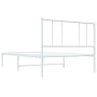 Estructura de cama de metal con cabecero blanco 90x200 cm de vidaXL, Camas y somieres - Ref: Foro24-352522, Precio: 61,77 €, ...