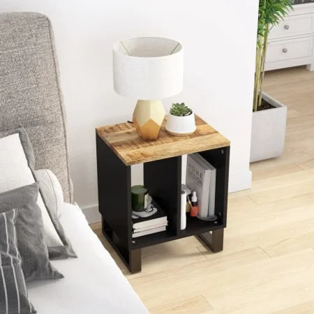 Solid mango and technological wood side table 40x31x46 cm by vidaXL, Nightstands - Ref: Foro24-350644, Price: 36,54 €, Discou...