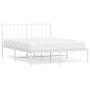 Bettgestell aus weißem Metall mit Kopfteil 160x200 cm von vidaXL, Betten und Lattenroste - Ref: Foro24-352532, Preis: 103,04 ...
