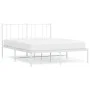 Estructura de cama con cabecero metal blanca 160x200 cm de vidaXL, Camas y somieres - Ref: Foro24-352532, Precio: 101,60 €, D...