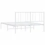 White metal bed frame with headboard 160x200 cm by vidaXL, Beds and slatted bases - Ref: Foro24-352532, Price: 101,60 €, Disc...