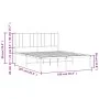 Estructura de cama con cabecero metal blanca 160x200 cm de vidaXL, Camas y somieres - Ref: Foro24-352532, Precio: 101,60 €, D...