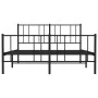 Bettgestell mit Kopf- und Fußteil aus schwarzem Metall, 140 x 190 cm von vidaXL, Betten und Lattenroste - Ref: Foro24-352498,...