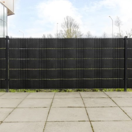 Toldos para balcón 10 uds ratán sintético negro 255x19 cm