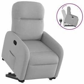 Sillón reclinable elevable de tela gris nube Sillón reclinable elevable de tela gris nube