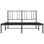 Bettgestell mit schwarzem Metallkopfteil 135x190 cm von vidaXL, Betten und Lattenroste - Ref: Foro24-352479, Preis: 94,10 €, ...