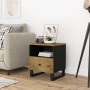 Mesita de noche madera maciza mango y madera contrachapada de vidaXL, Mesitas de noche - Ref: Foro24-350654, Precio: 82,15 €,...