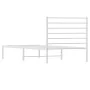 Metal bed frame with white headboard 75x190 cm by vidaXL, Beds and slatted bases - Ref: Foro24-352358, Price: 59,11 €, Discou...
