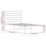 Metal bed frame with white headboard 75x190 cm by vidaXL, Beds and slatted bases - Ref: Foro24-352358, Price: 59,11 €, Discou...