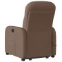 Silla de masaje reclinable de pie de tela marrón