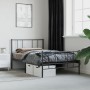 Bed frame with headboard and black metal footboard 90x190 cm by vidaXL, Beds and slatted bases - Ref: Foro24-352490, Price: 6...