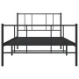Bettgestell mit Kopfteil und Fußteil aus schwarzem Metall 90x190 cm von vidaXL, Betten und Lattenroste - Ref: Foro24-352490, ...
