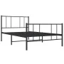Estructura de cama con cabecero y estribo metal negro 100x190cm de vidaXL, Camas y somieres - Ref: Foro24-352492, Precio: 60,...