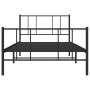 Bettgestell mit Kopfteil und Fußteil aus schwarzem Metall, 100 x 190 cm von vidaXL, Betten und Lattenroste - Ref: Foro24-3524...