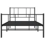 Estructura de cama con cabecero y estribo metal negro 100x190cm de vidaXL, Camas y somieres - Ref: Foro24-352492, Precio: 60,...