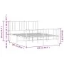 Metal bed frame with headboard and white footboard 160x200 cm by vidaXL, Beds and slatted bases - Ref: Foro24-352550, Price: ...