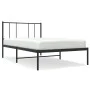 Bed frame with black metal headboard 100x190 cm by vidaXL, Beds and slatted bases - Ref: Foro24-352474, Price: 66,02 €, Disco...