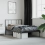 Bed frame with black metal headboard 100x190 cm by vidaXL, Beds and slatted bases - Ref: Foro24-352474, Price: 67,06 €, Disco...
