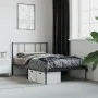 Bed frame with black metal headboard 100x190 cm by vidaXL, Beds and slatted bases - Ref: Foro24-352474, Price: 66,02 €, Disco...