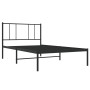 Bed frame with black metal headboard 100x190 cm by vidaXL, Beds and slatted bases - Ref: Foro24-352474, Price: 67,06 €, Disco...