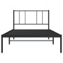 Bed frame with black metal headboard 100x190 cm by vidaXL, Beds and slatted bases - Ref: Foro24-352474, Price: 67,06 €, Disco...