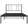 Bed frame with black metal headboard 100x190 cm by vidaXL, Beds and slatted bases - Ref: Foro24-352474, Price: 66,02 €, Disco...