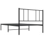 Bed frame with black metal headboard 100x190 cm by vidaXL, Beds and slatted bases - Ref: Foro24-352474, Price: 67,06 €, Disco...