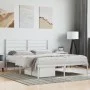 Bettgestell aus Metall mit weißem Kopfteil 150x200 cm von vidaXL, Betten und Lattenroste - Ref: Foro24-352370, Preis: 103,01 ...