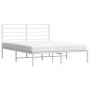 Bettgestell aus Metall mit weißem Kopfteil 150x200 cm von vidaXL, Betten und Lattenroste - Ref: Foro24-352370, Preis: 104,52 ...